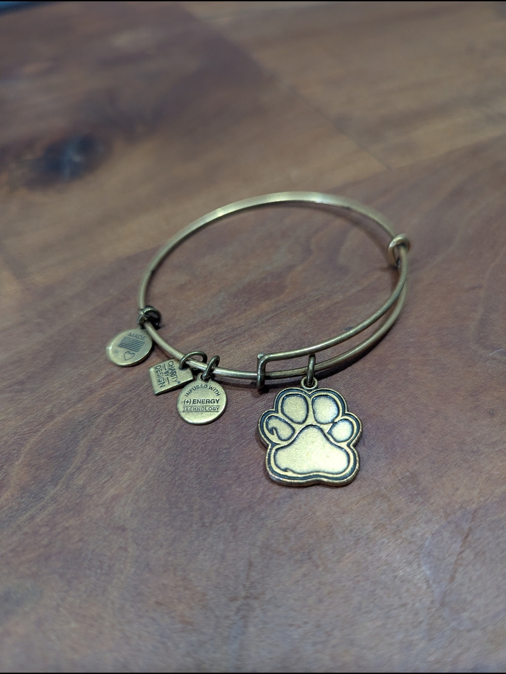 Alex and Ani Gold Paw Print Expandable Bracelet